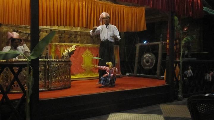 The floor show included traditional puppetry.